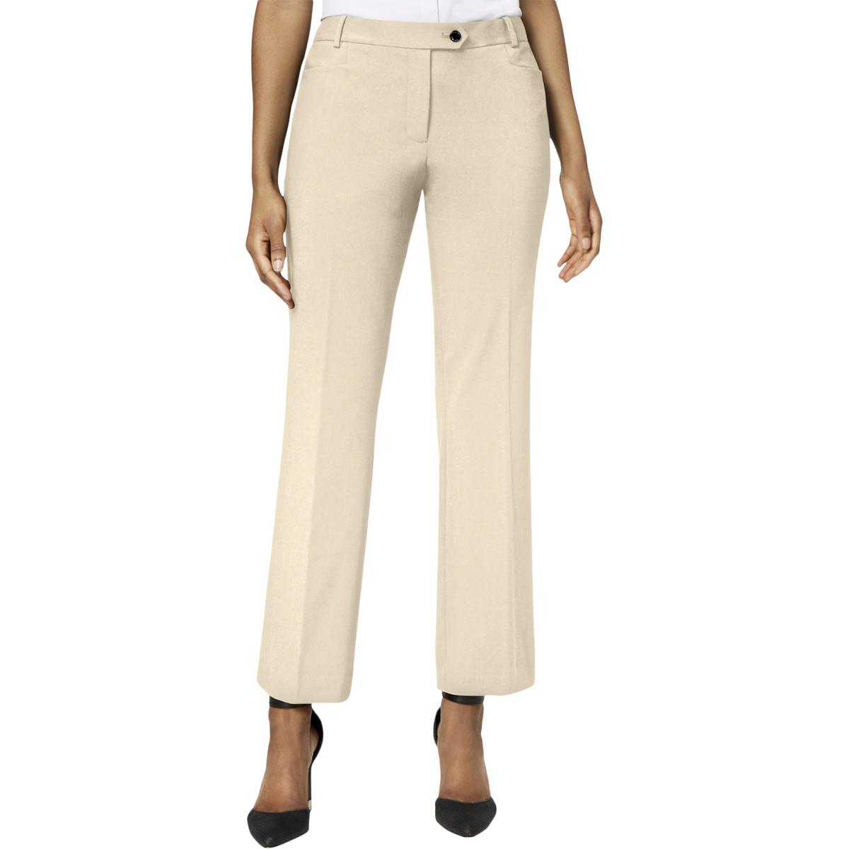 Calvin Klein Womens Beige Modern Fit Mid-Rise Trouser Pants 8 BHFO 8270