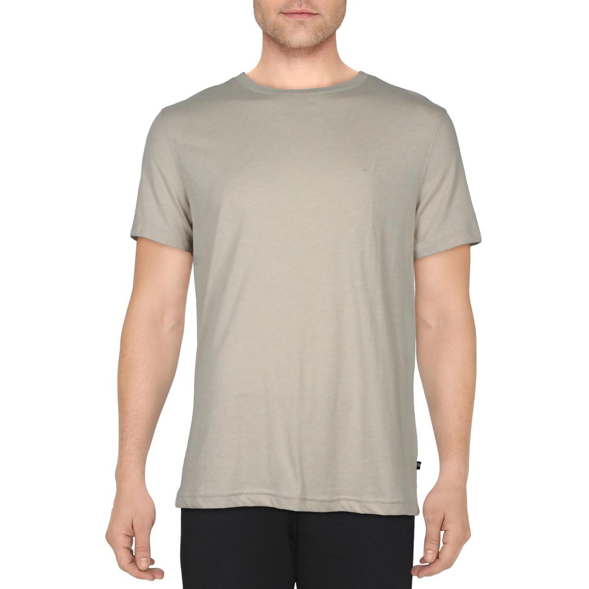 Пижама Nautica Мужская бежевая хлопчатобумажная рубашка для сна с круглым вырезом Loungewear L BHFO 8575