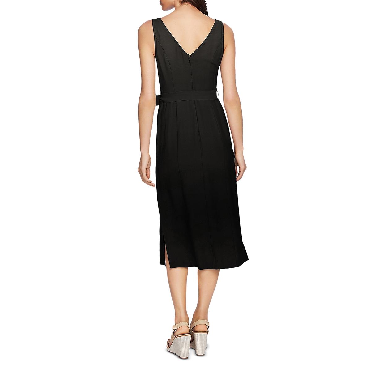 1.State Womens Black Button-Down Faux-Wrap Daytime Midi Dress 10 BHFO 4079 | eBay