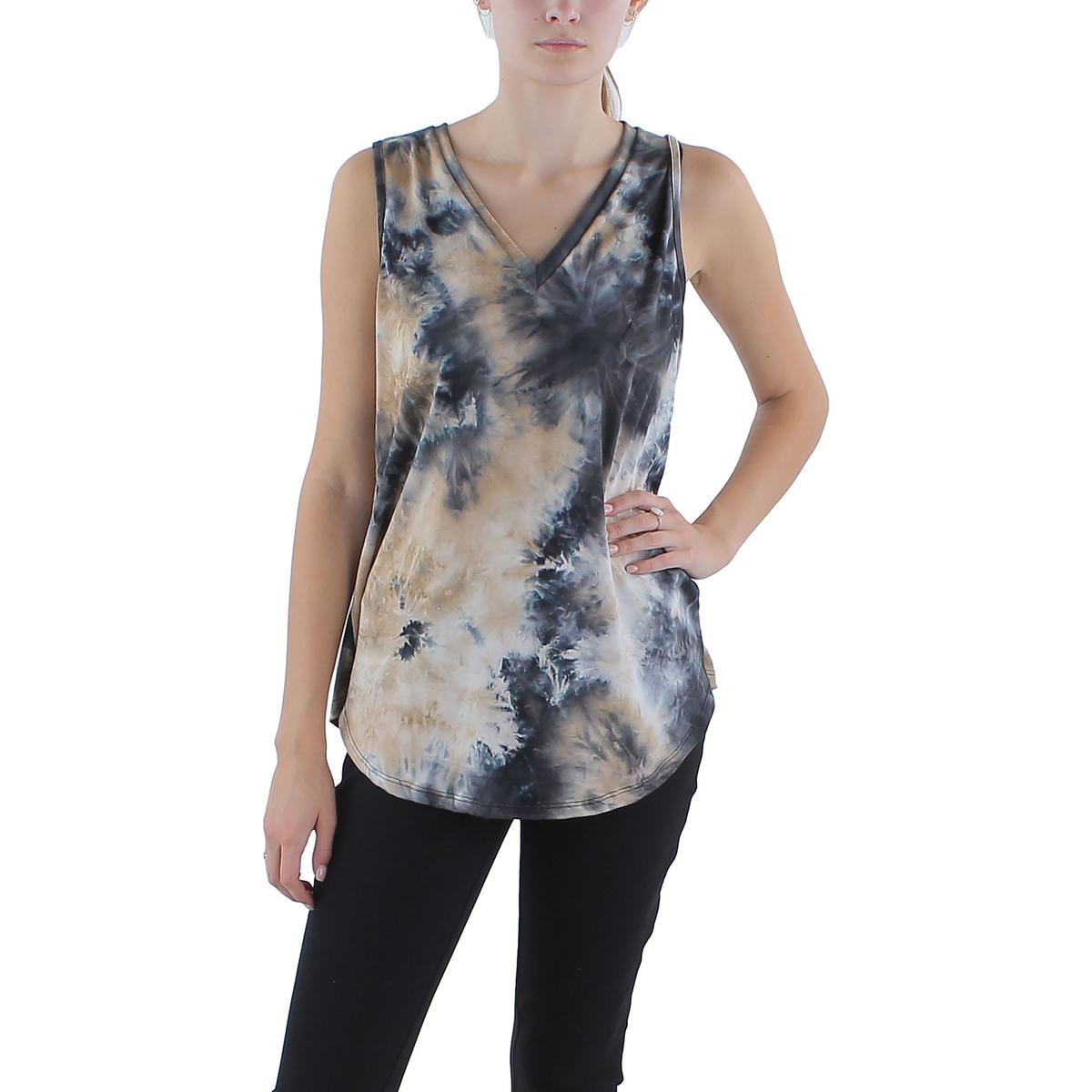 24seven Comfort Apparel Женская коричневая блузка с галстуком-бабочкой, рубашка-майка L BHFO 1469