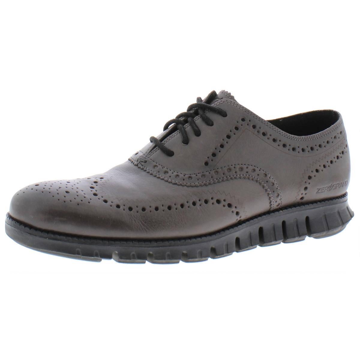 Cole Haan Mens Zerogrand Gray Brogue Flats Oxfords Shoes 10 Medium (D ...