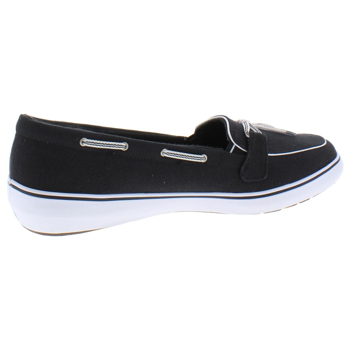 Womens Windsor Black Canvas Boat Shoes 9 Medium (B,M) BHFO