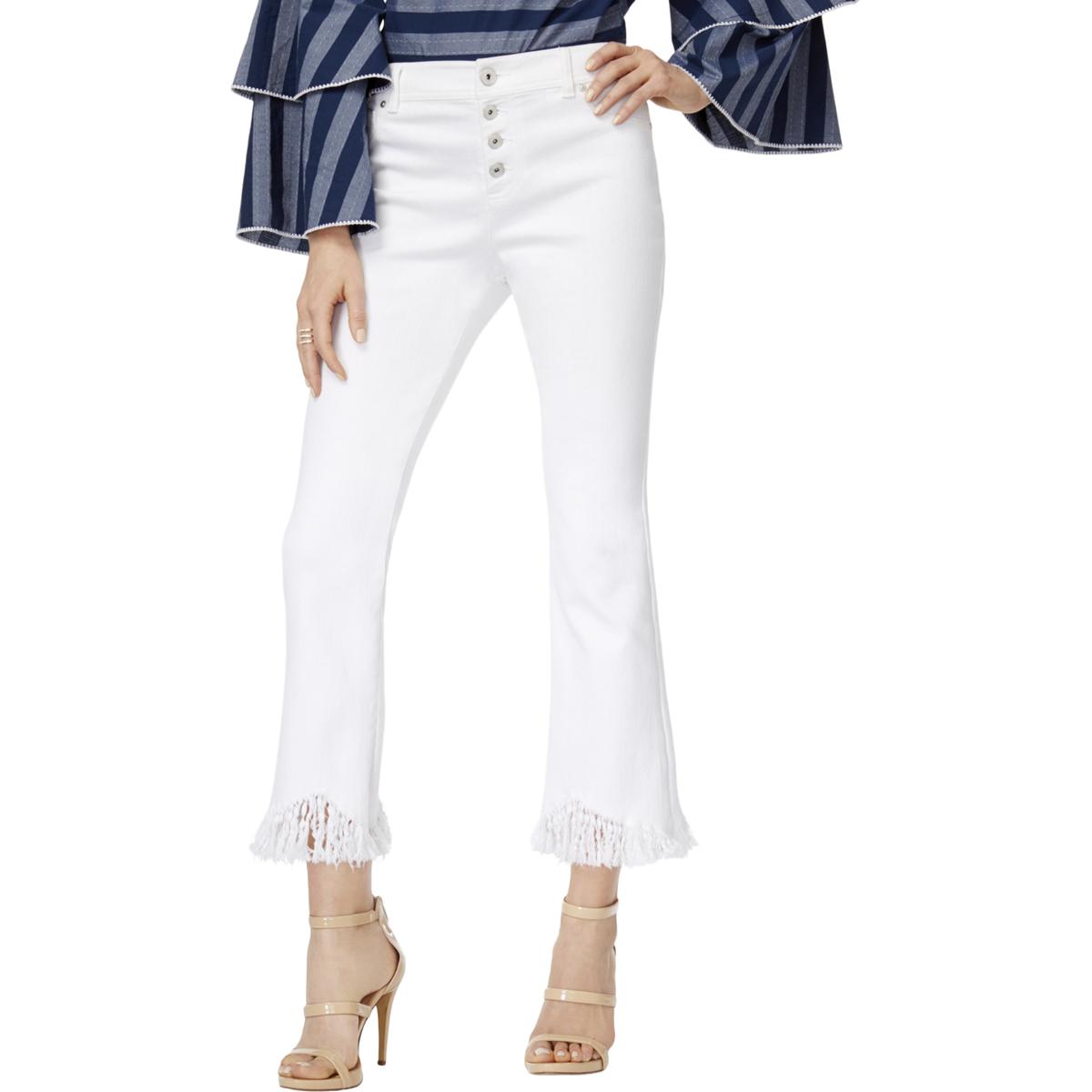 white cropped jeans