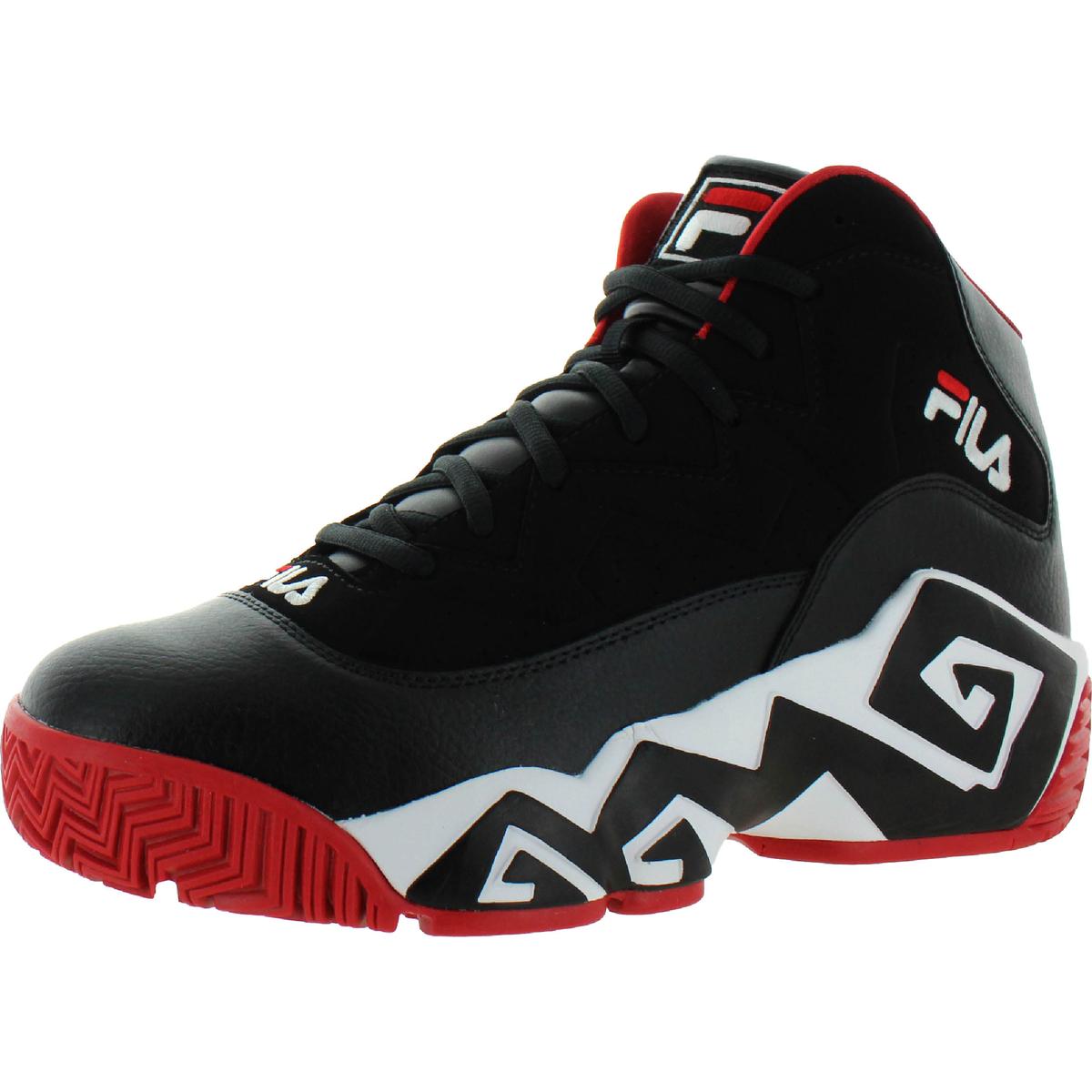 Fila Mens MB Black Leather Basketball Shoes Sneakers 11.5 Medium (D ...