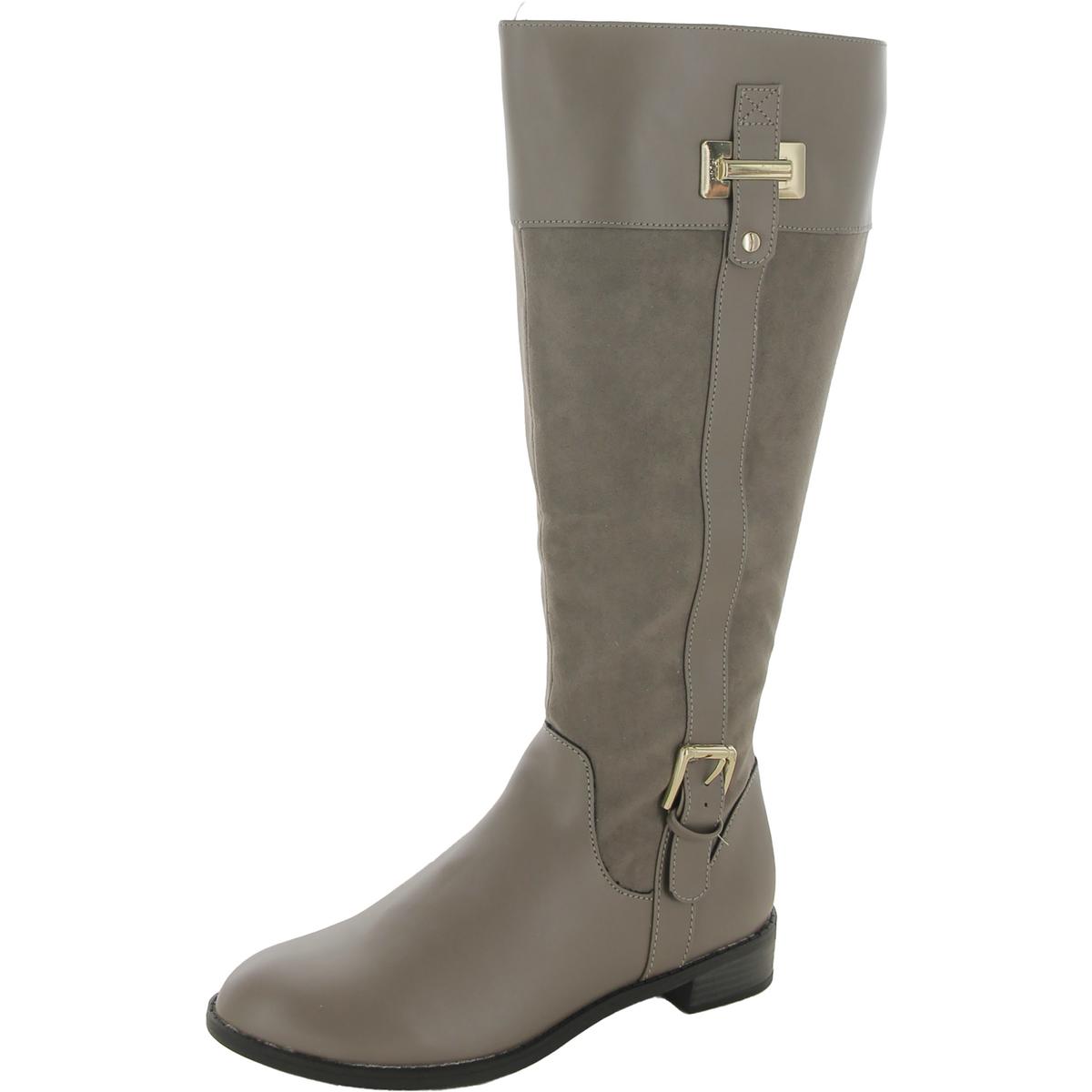 Karen Scott Womens Deliee 2 Faux Suede Round Toe Riding Boots