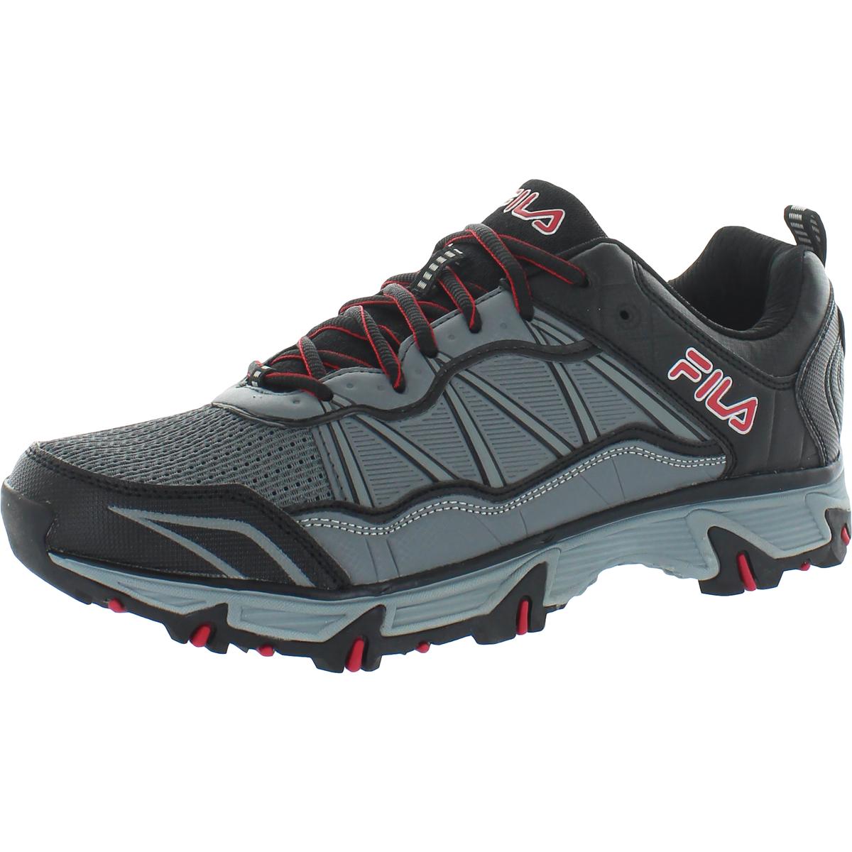 fila men's headway 6 gray/red/black trail running shoe