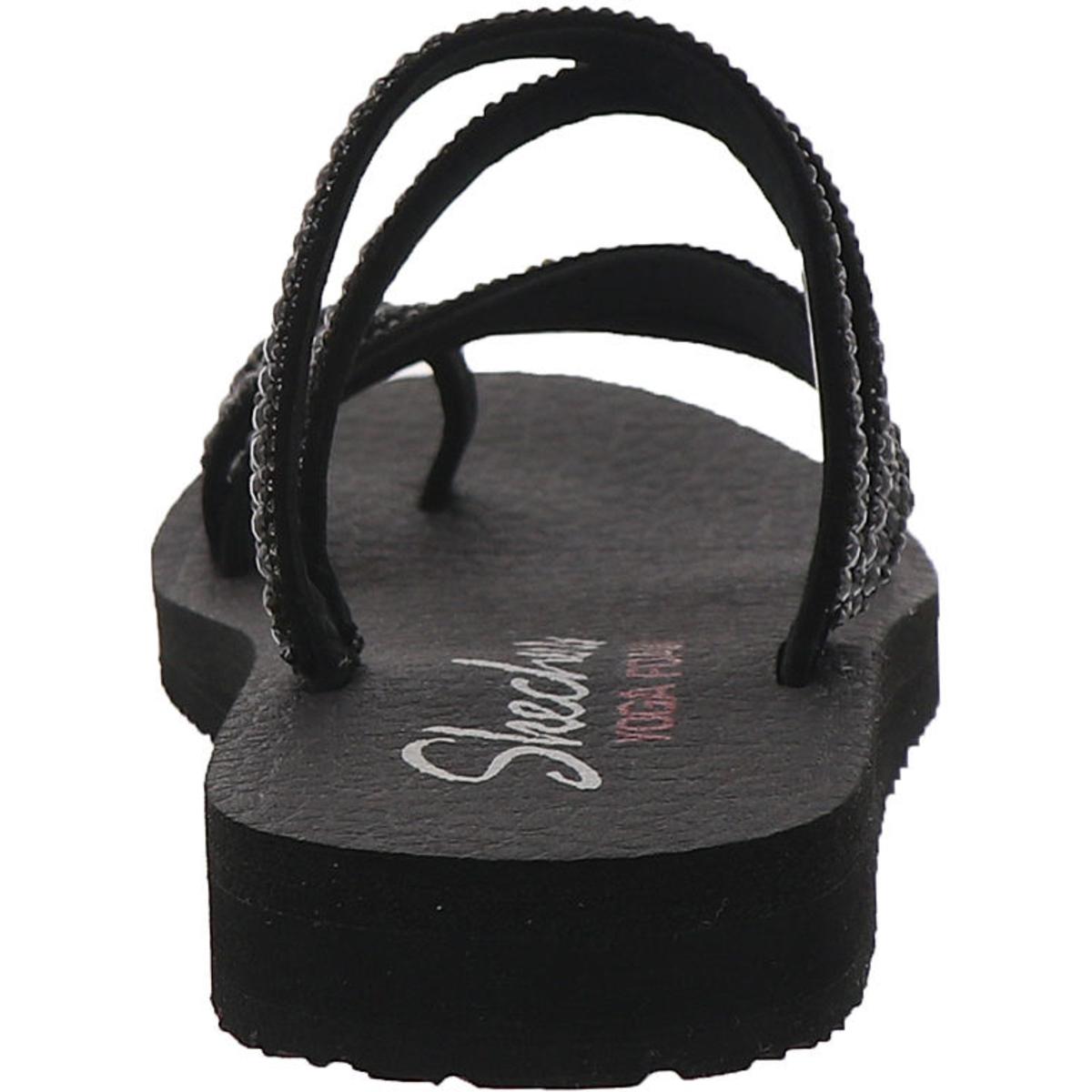 Skechers Womens Meditation Glam Flash Black Flat Sandals 11 Medium (B,M) 5487 193113452405 | eBay