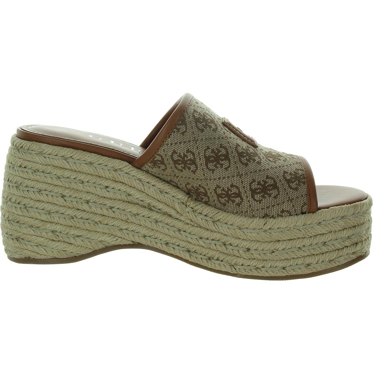 Guess Womens Zakki Canvas Slip-On Wedge Slide Sandals Shoes BHFO 1818 - Picture 9 of 10