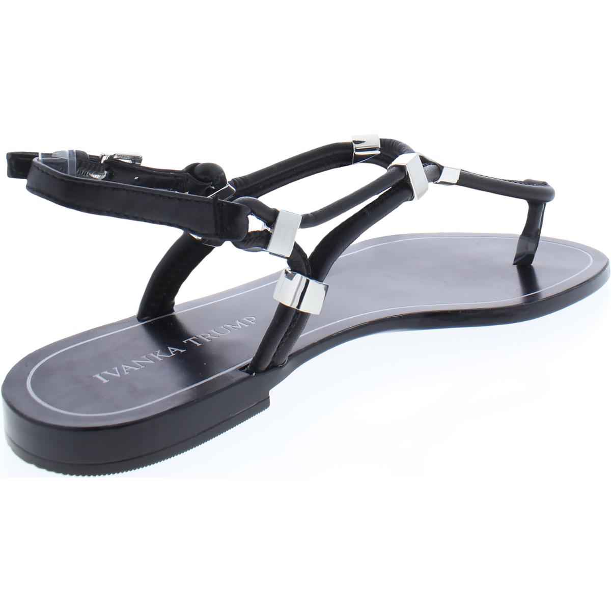 Ivanka Trump Womens Ashanti Black Flat Sandals Shoes 6 Medium (B,M ...