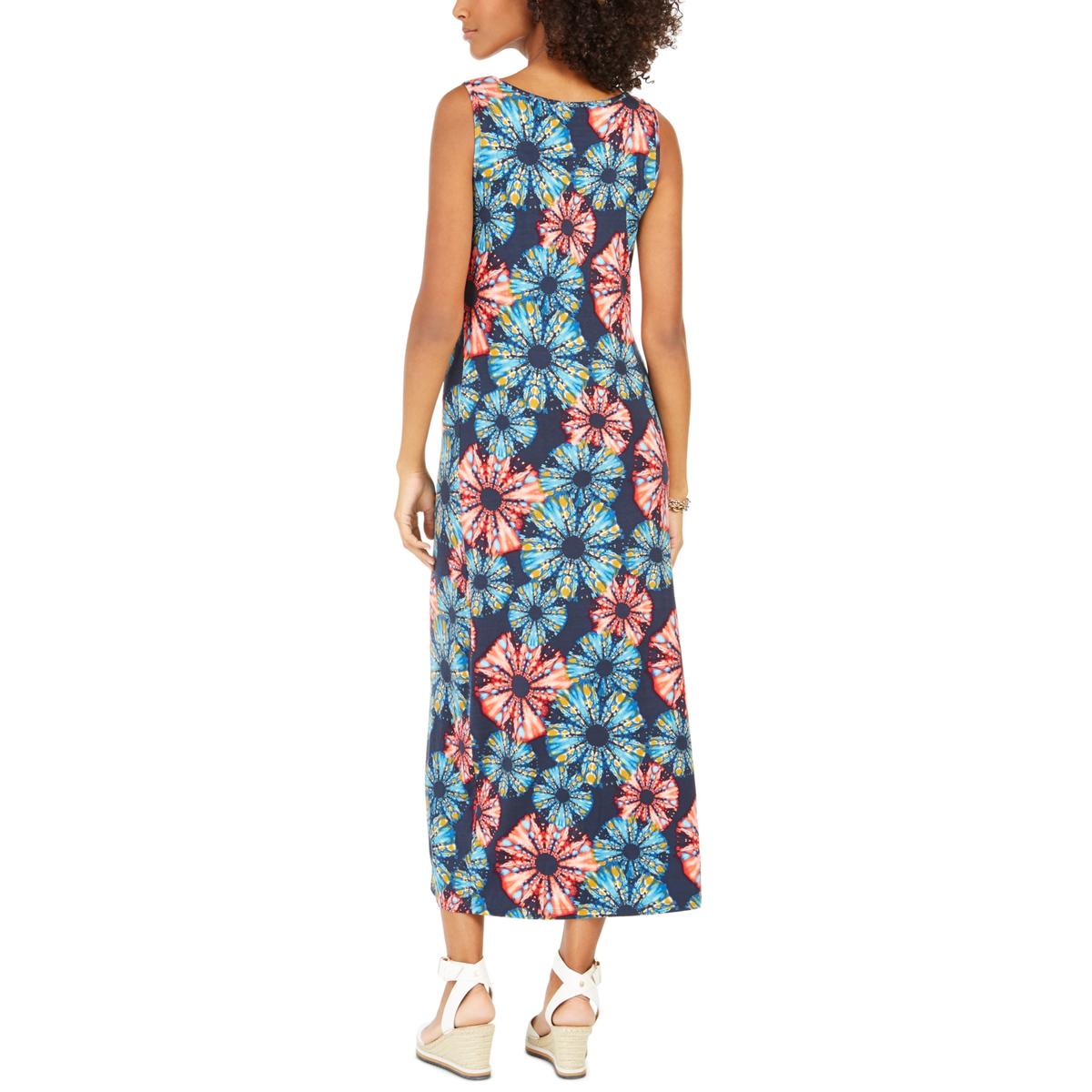 Tommy Hilfiger Womens Navy Floral Print Tie-Dye Maxi Dress XS BHFO 5669 ...