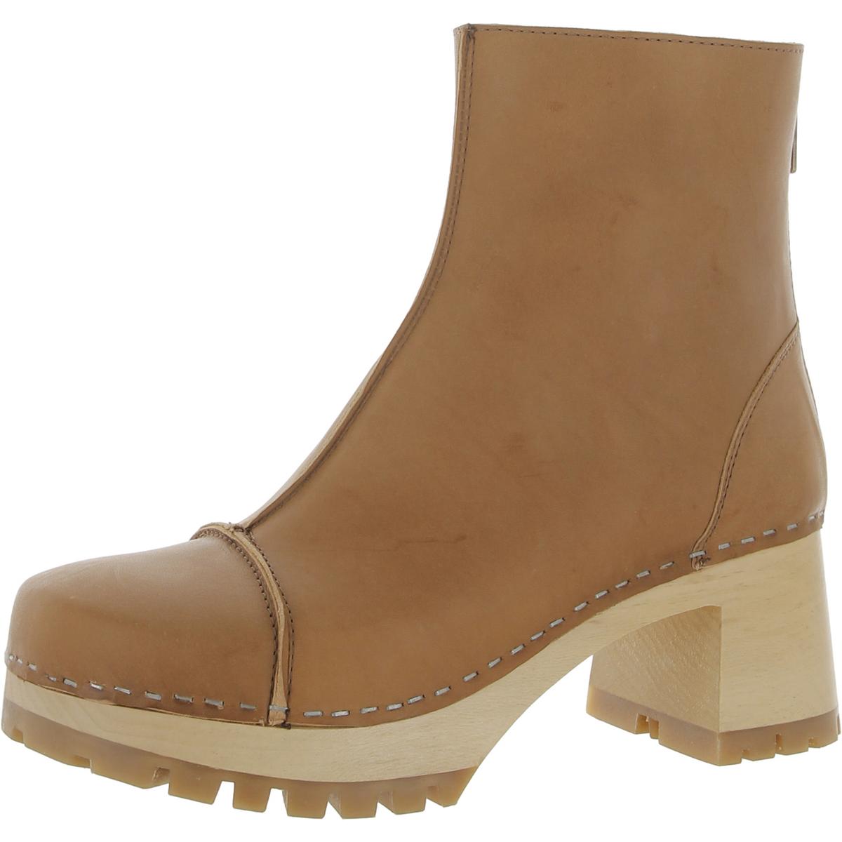 SWEDISH HASBEENS SWEDISH HASBEENS WOMENS STITCHY BOOT LEATHER ANKLE BOOTS SHOES BHFO 9367