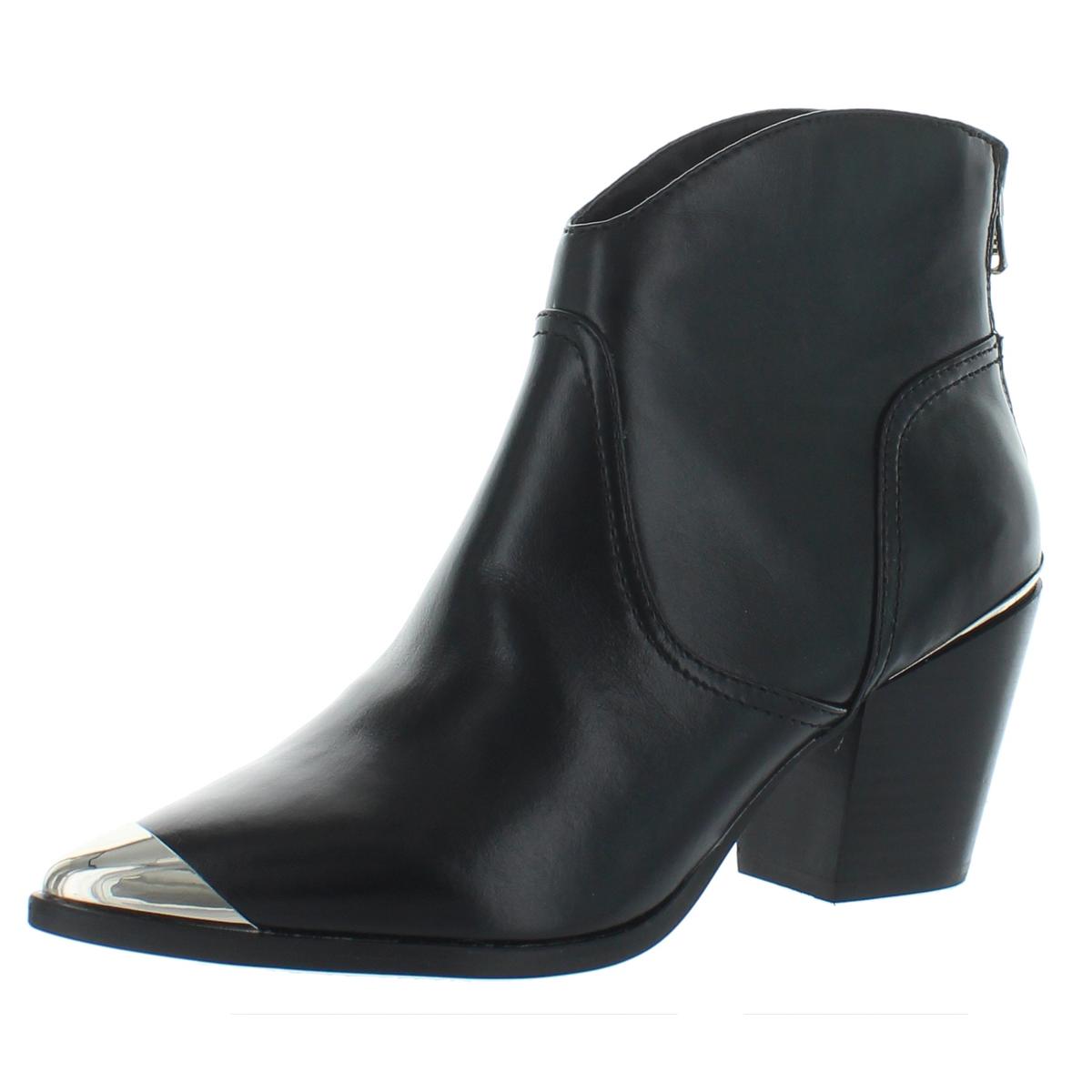 Aqua Womens Pose Black Embossed Ankle Boots Shoes 7.5 Medium (B,M) BHFO ...