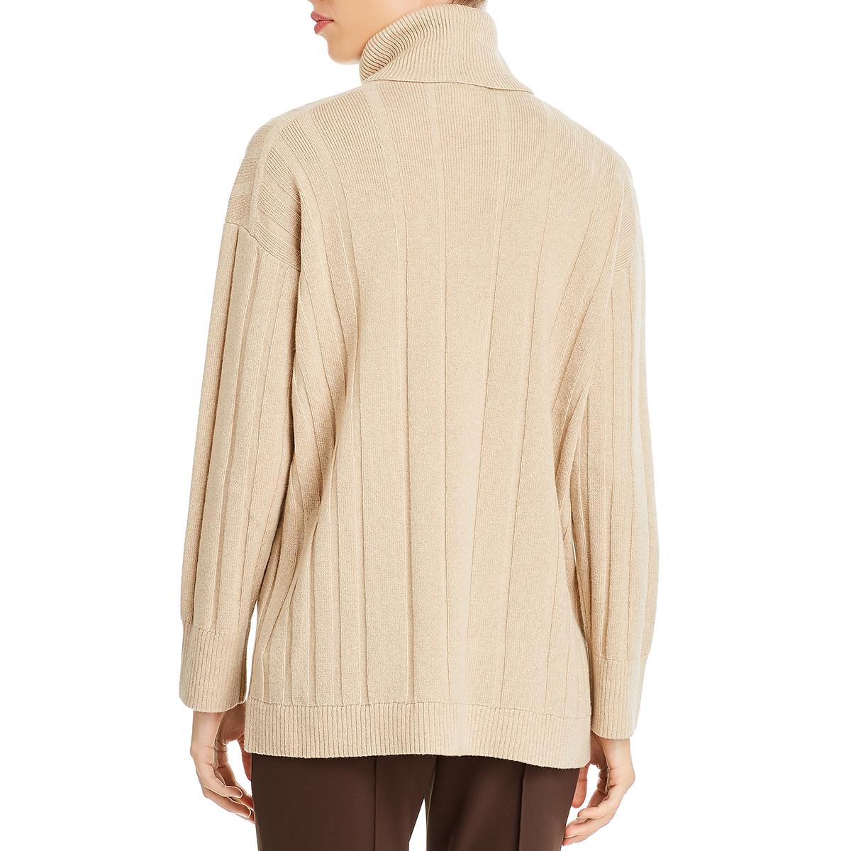 Download Lafayette 148 Womens Beige Cashmere Ribbed Turtleneck ...