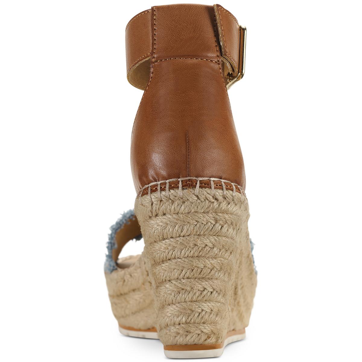 Sun + Stone Womens Sammi Covered Wedge Ankle Strap Espadrilles