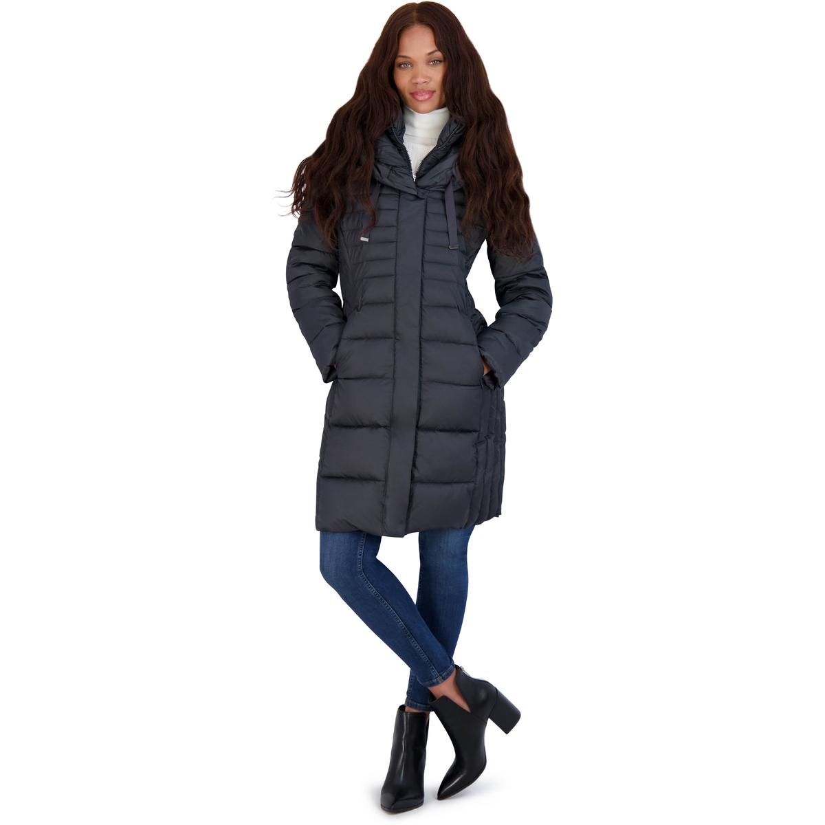 Tahari Casey Fitted Puffer Coat for Women-Quilted Winter Coat with Bib ...