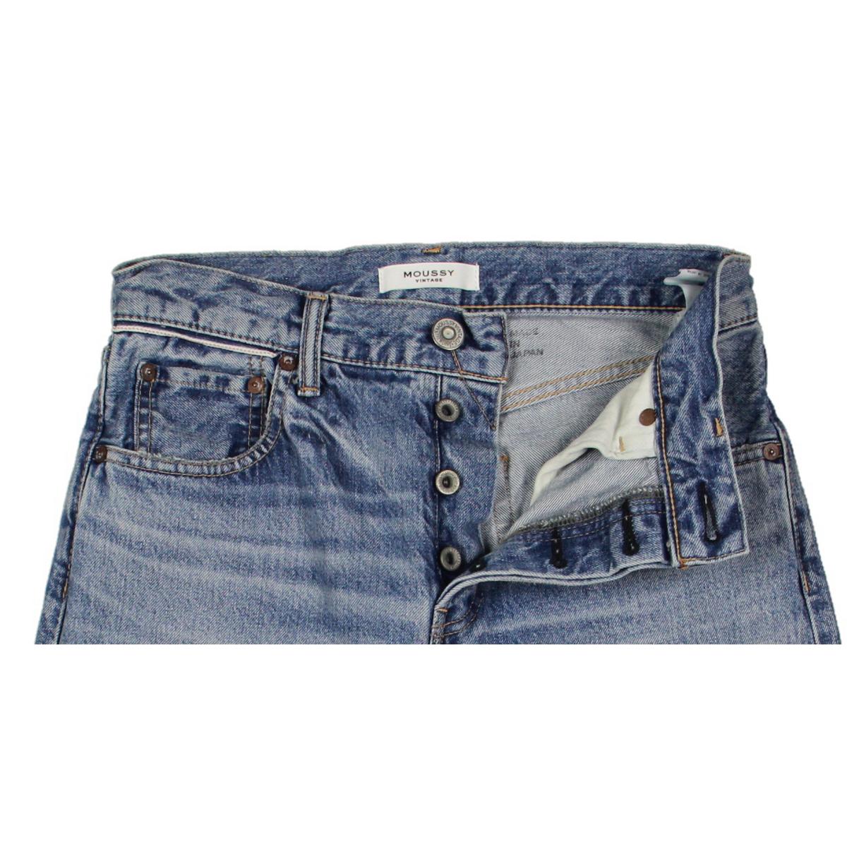 Moussy Vintage Womens Sahlen Light Wash Mid-Rise Straight Leg Jeans BHFO  3330