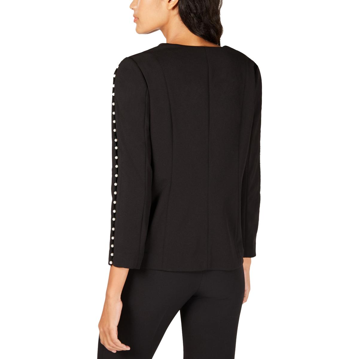 Alfani Womens Black Embellished V-Neck Workwear Jacket XL BHFO 8310 | eBay