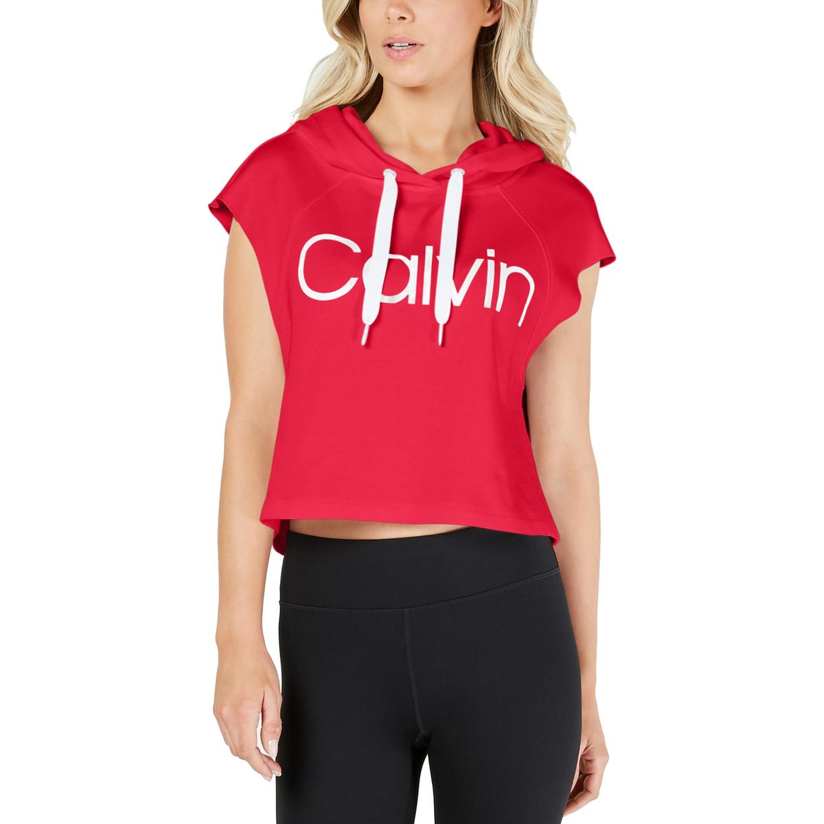 Calvin Klein Performance Womens Red Logo Croppped Hoodie Top XXL BHFO 4992 | eBay