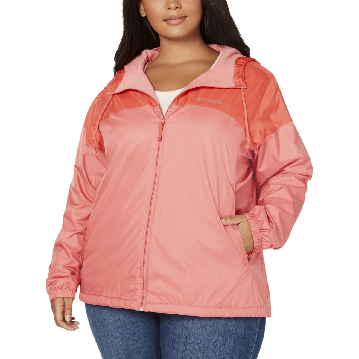 Columbia Womens Flash Forward Pink Active Windbreaker Jacket Plus 2X ...