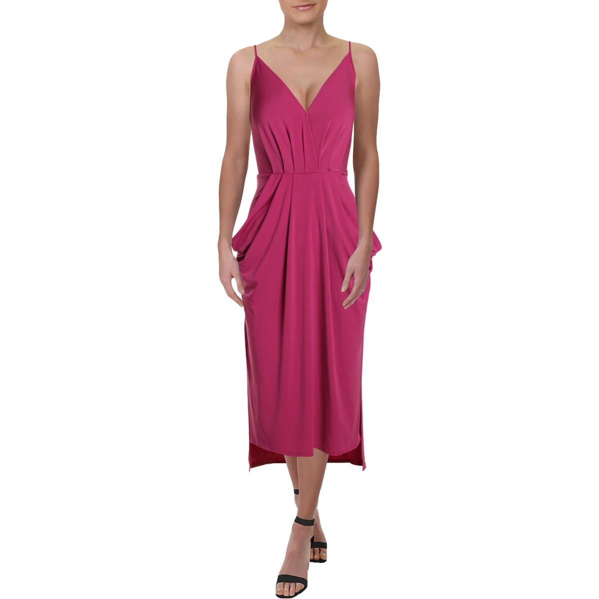 bcbg surplice neck faux wrap dress