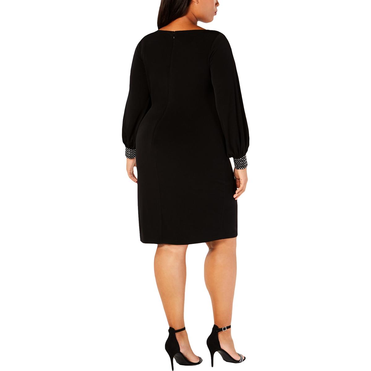 Jessica Howard Womens Black Party Embellished Cocktail Dress Plus 18W