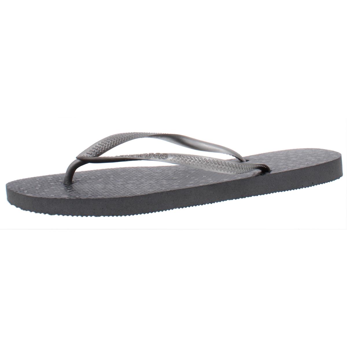 Женские серебристые шлепанцы-слипоны Havaianas шириной 11-12 см (C, D, W) BHFO 5511