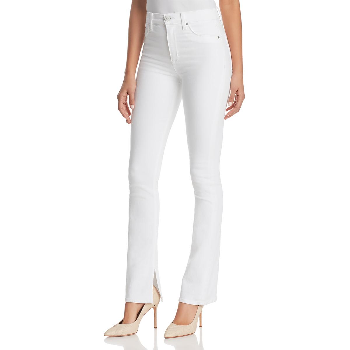 white bootcut trousers