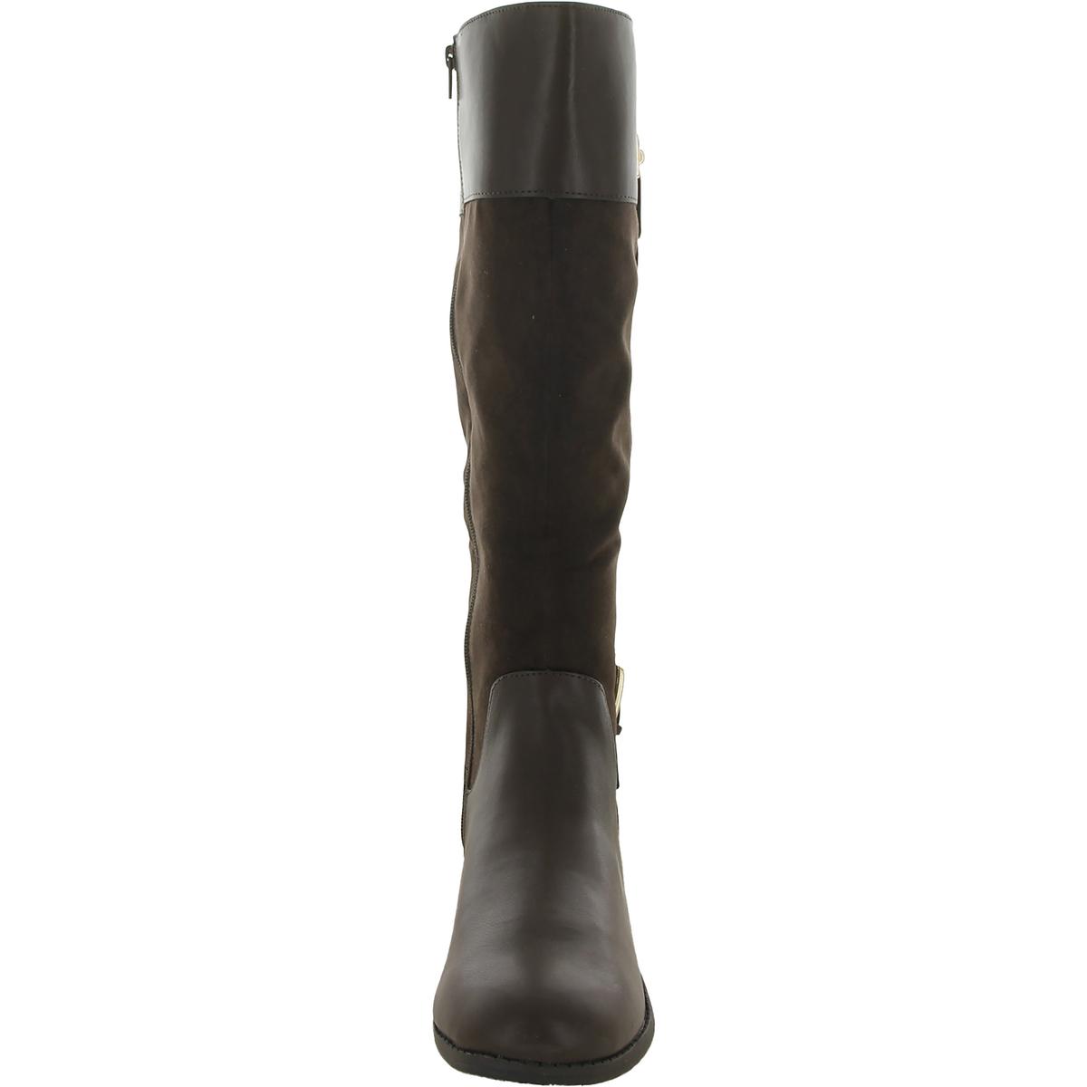 Karen Scott Womens Deliee 2 Faux Suede Round Toe Riding Boots Heels BHFO  0517