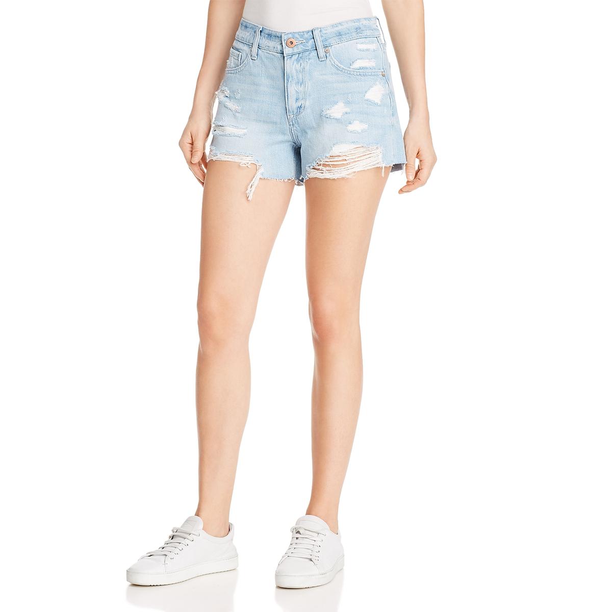 distressed cut off jeans