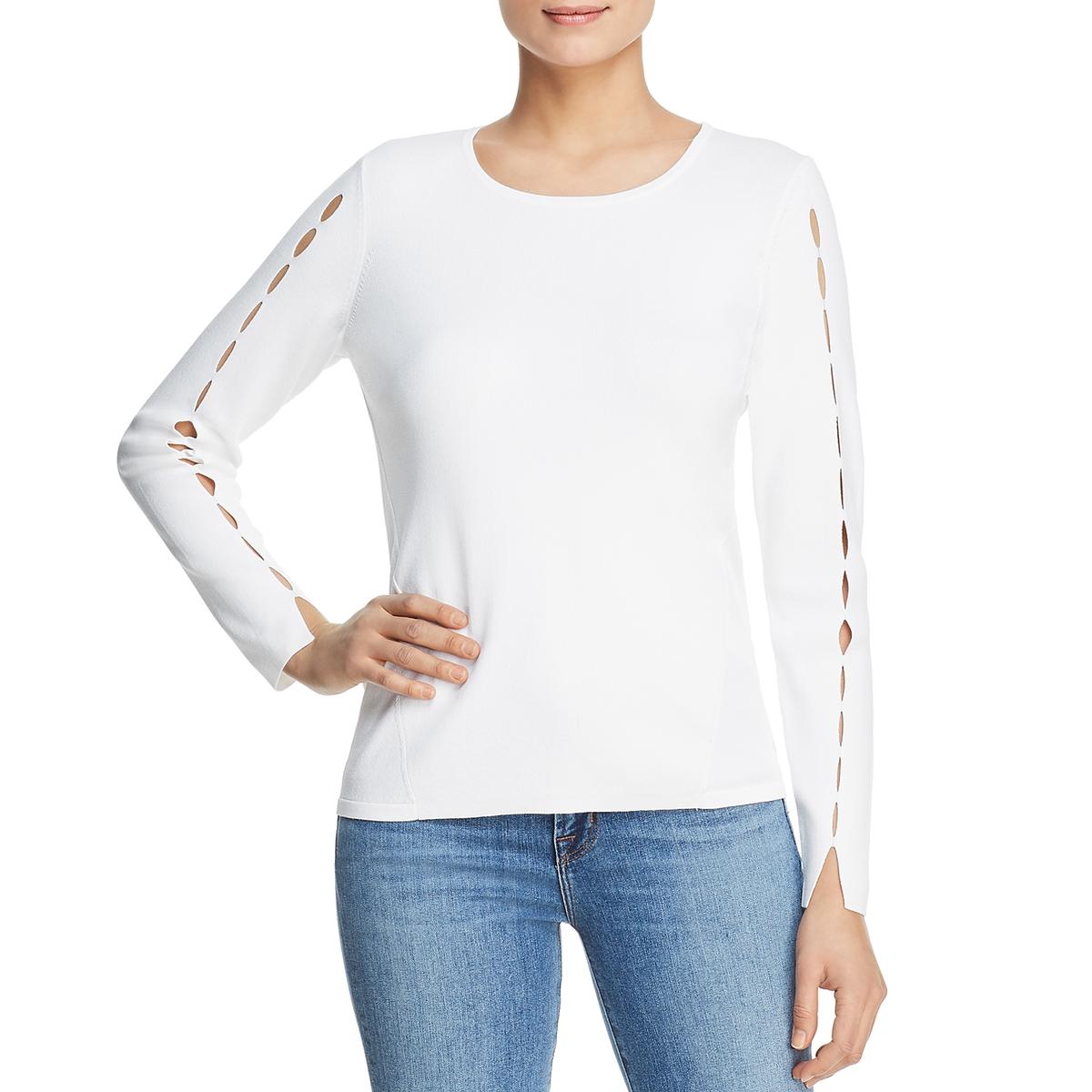 Donna Karan Womens White Open Front Layering Cardigan Top Shirt XL BHFO ...