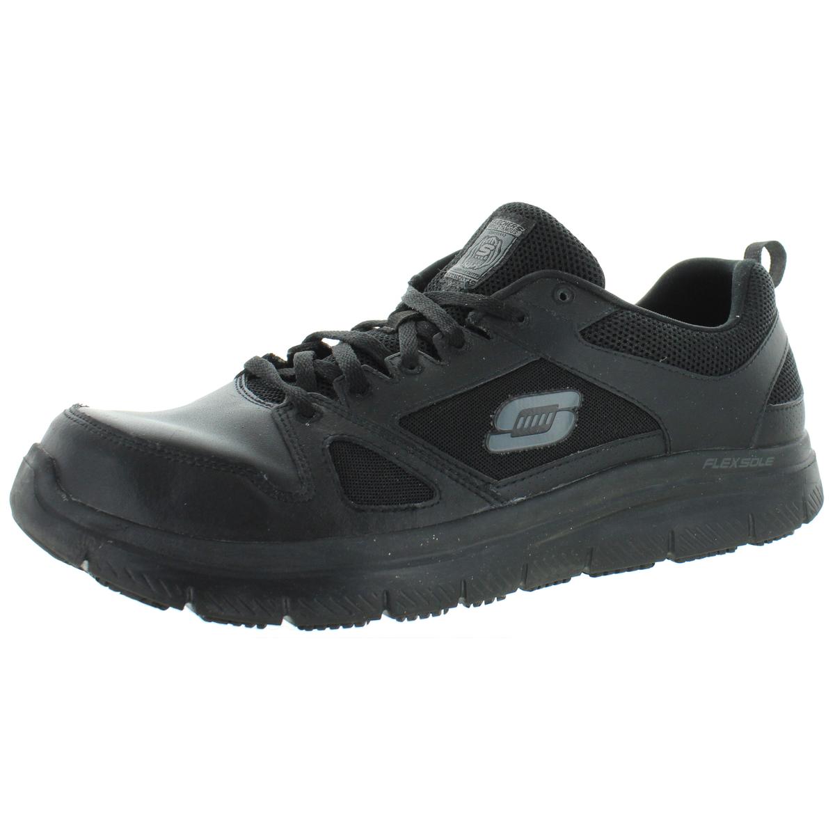 Skechers Mens Flex Advantage Black Work Shoes 11.5 Extra Wide (E+, WW ...