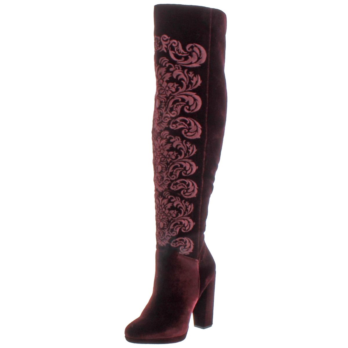 Jessica Simpson Grizella Women's Over The Knee Velvet Floral Boots | eBay