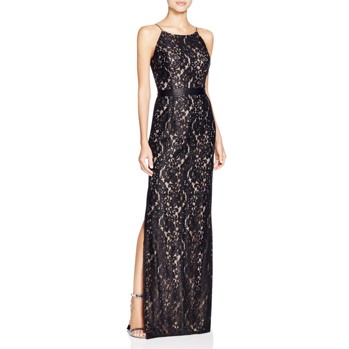 Aidan Mattox 5141 Womens Lace High Waist Full-Length Semi-Formal Dress ...