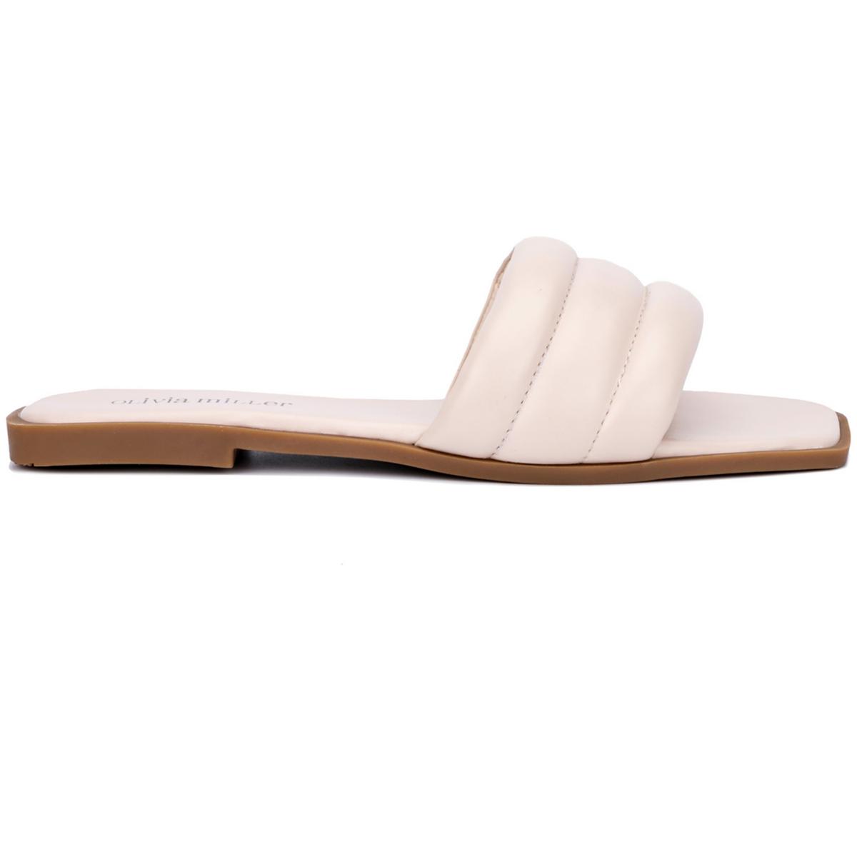 Olivia Miller Womens Indigo Slide Beige Slide Sandals 9 Medium (B,M) BHFO  1870