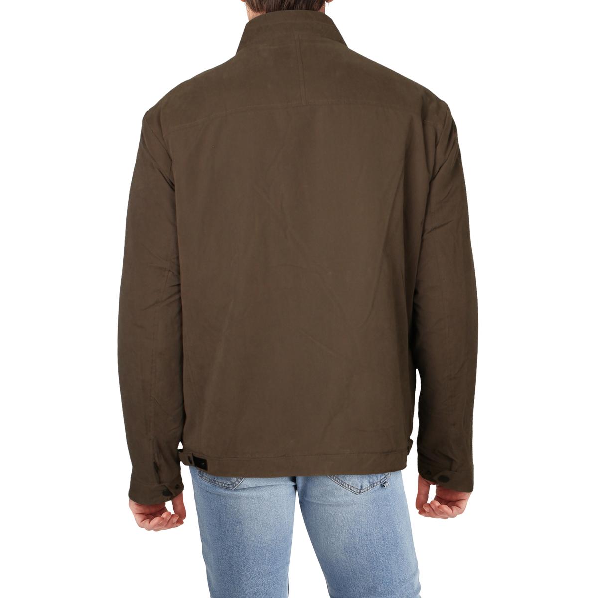 Haggar Men's Water Resistant Microfiber Golf Jacket with Mock Neck