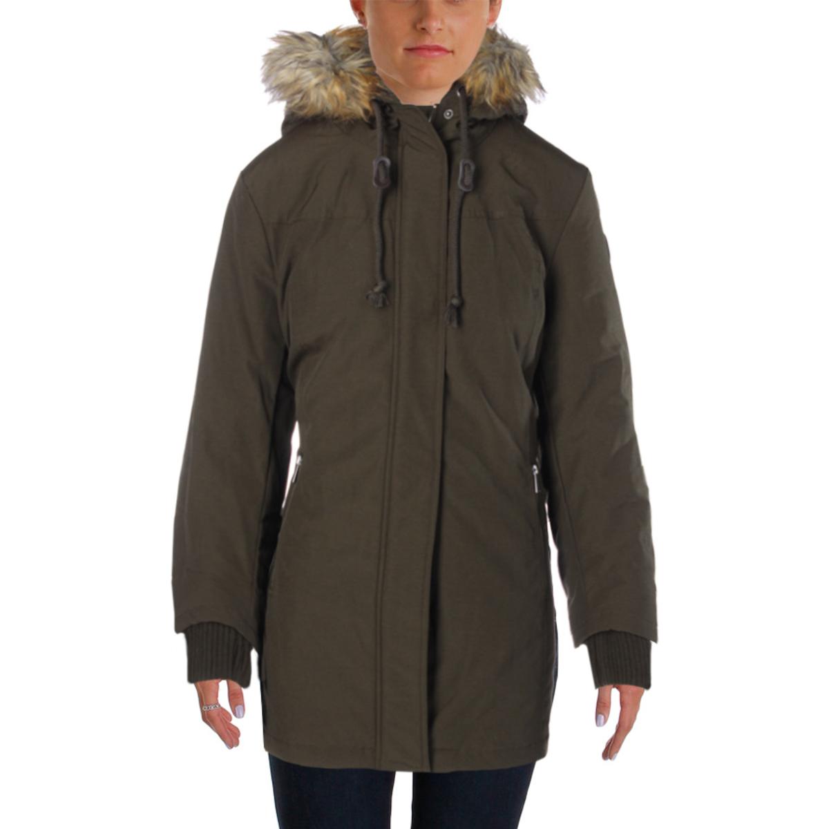 DKNY 5091 Womens Water Resistant Zip Front Hooded Coat Outerwear BHFO ...