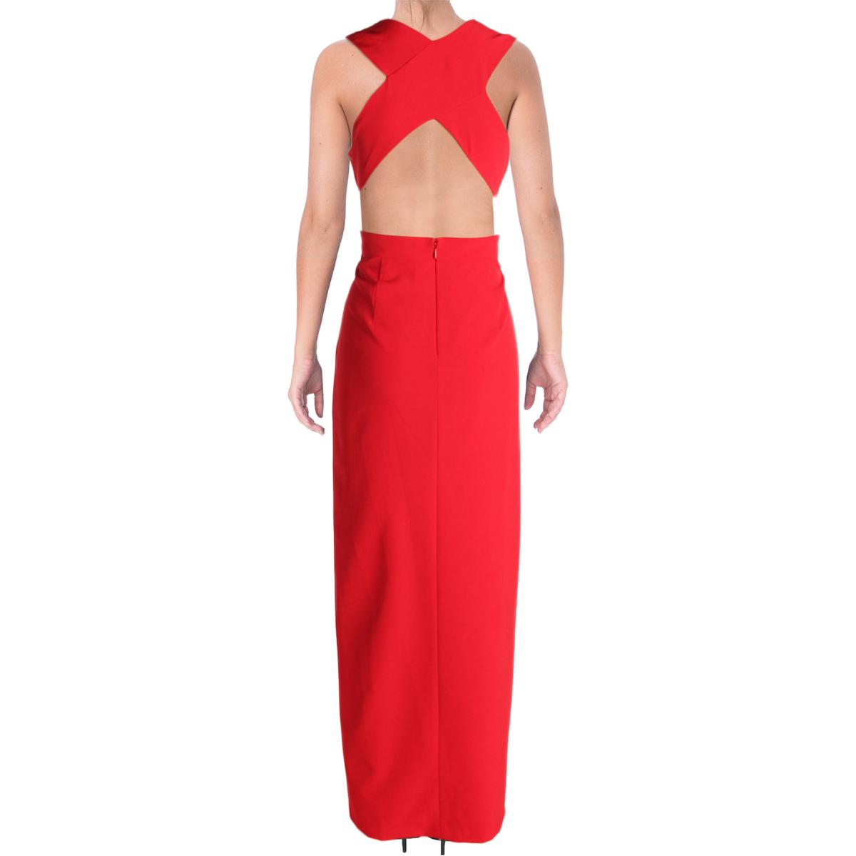 Aidan by Aidan Mattox Womens Red Crepe Evening Dress Gown 12 BHFO 9693 ...