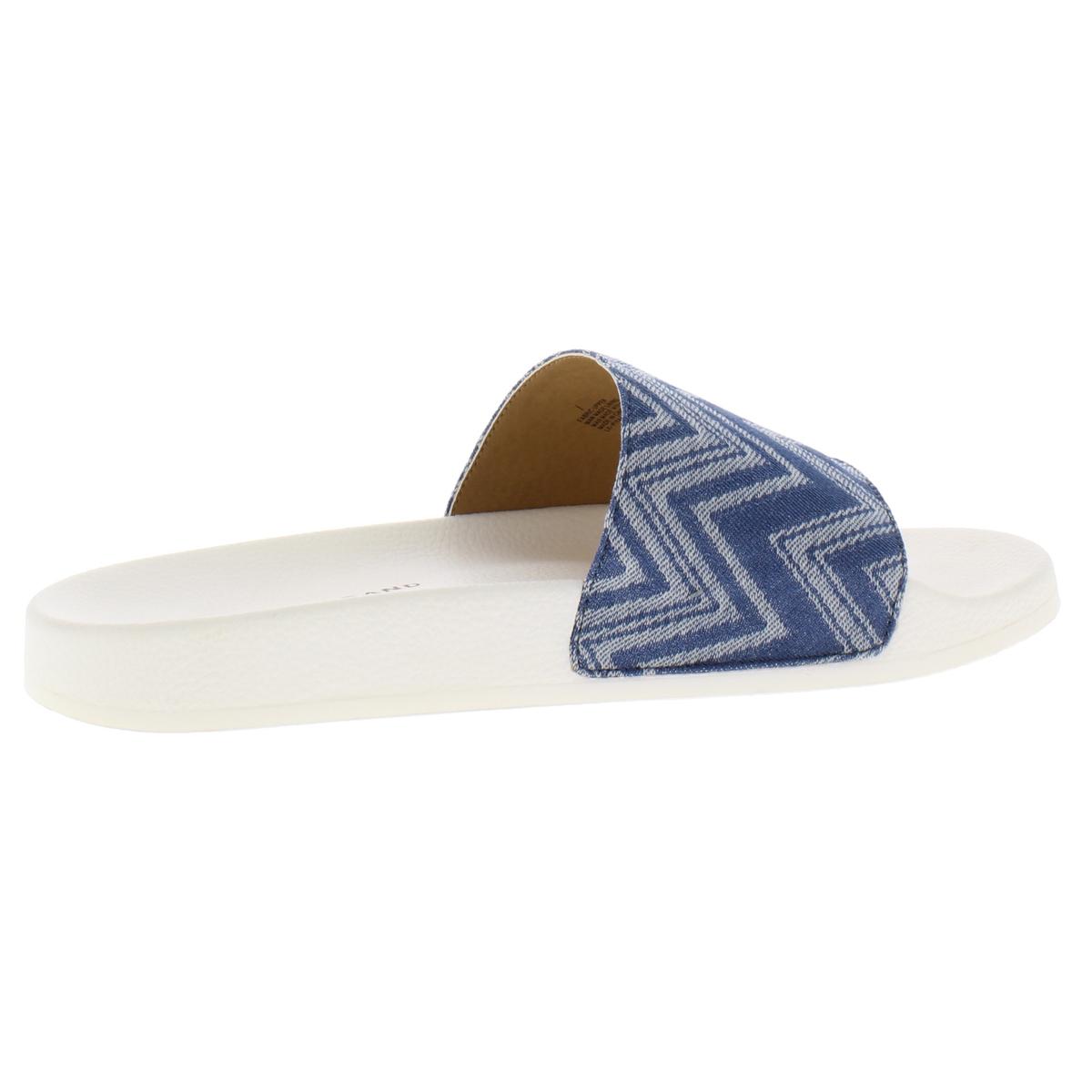 Lucky Brand Womens Piya 2 White Chevron Slides Shoes 9 Medium (B,M ...