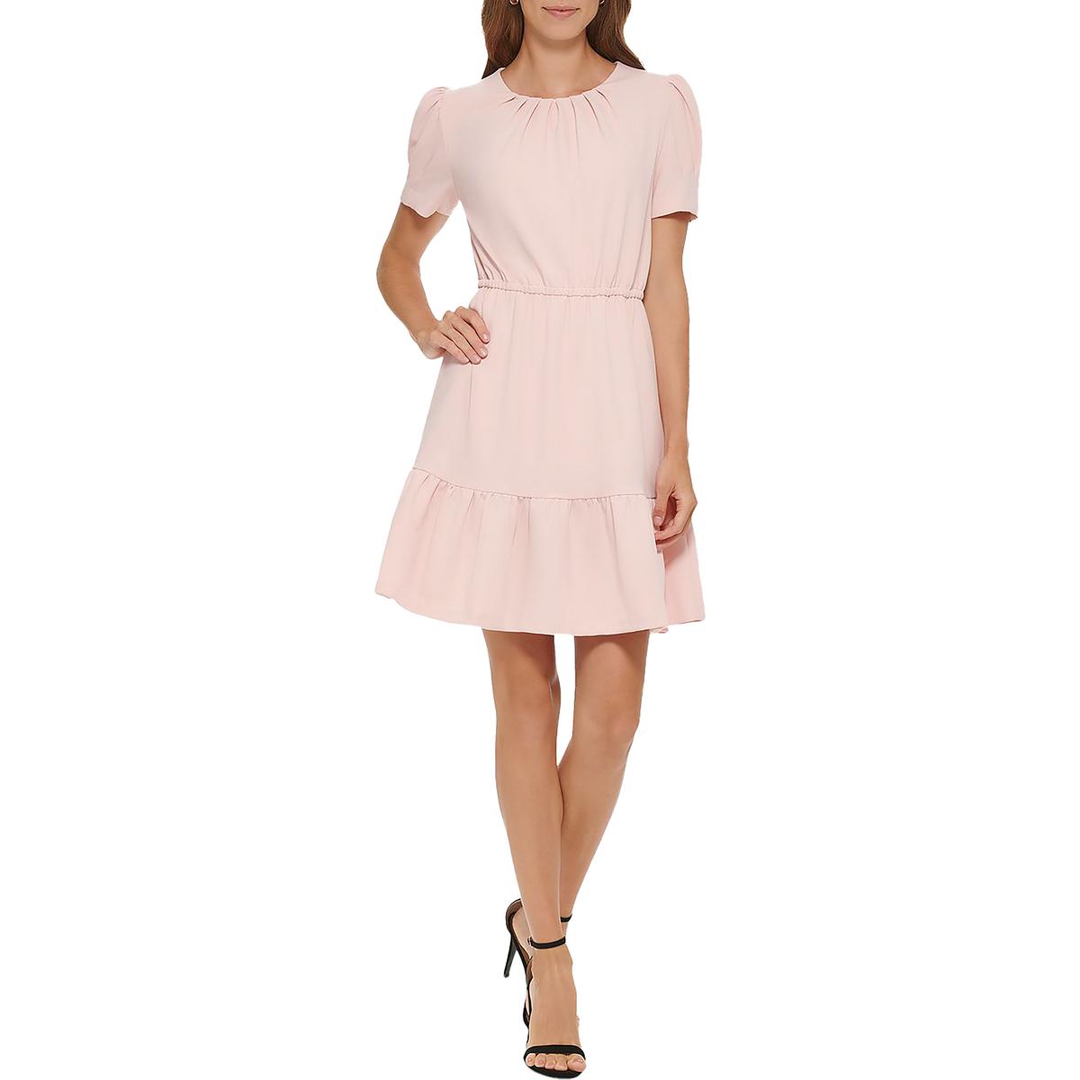Женское вечернее платье-футляр из крепа с рюшами DKNY BHFO 9949