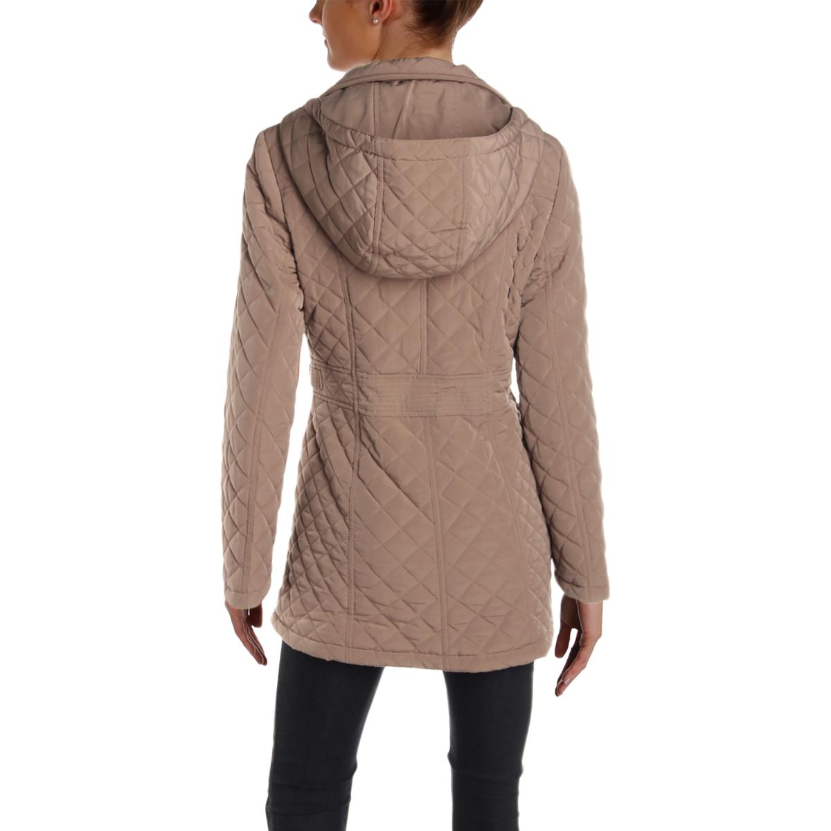 hooded quilted anorak coat