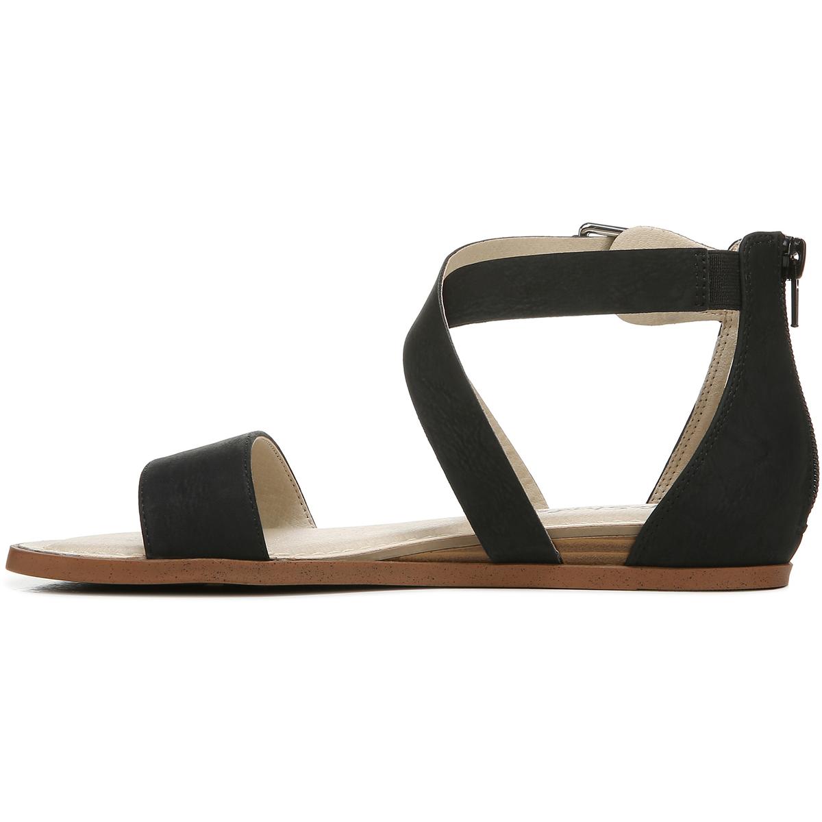 LifeStride Womens Riley Buckle Ankle Strap Flat Sandals Shoes BHFO