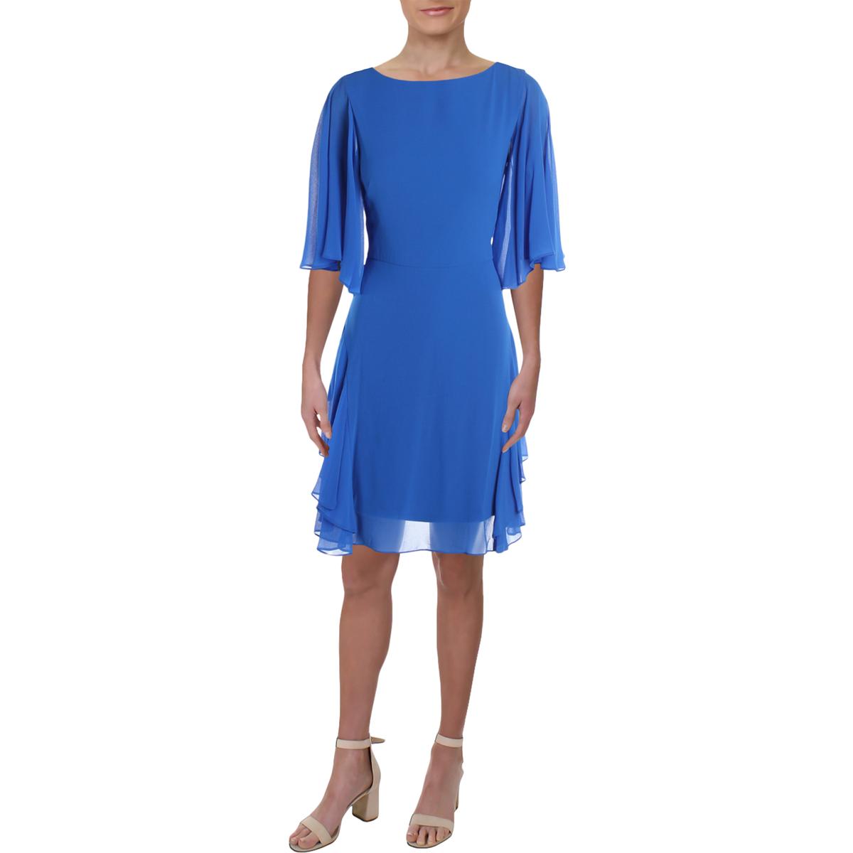 Lauren Ralph Lauren Womens Mandie Blue Cocktail Dress 12 BHFO