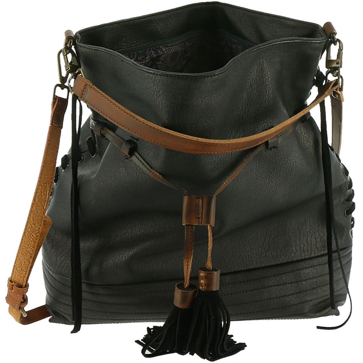 Moda Luxe Womens Hazel Black Faux Leather Hobo Handbag Purse Large BHFO 3412 842017100980 | eBay