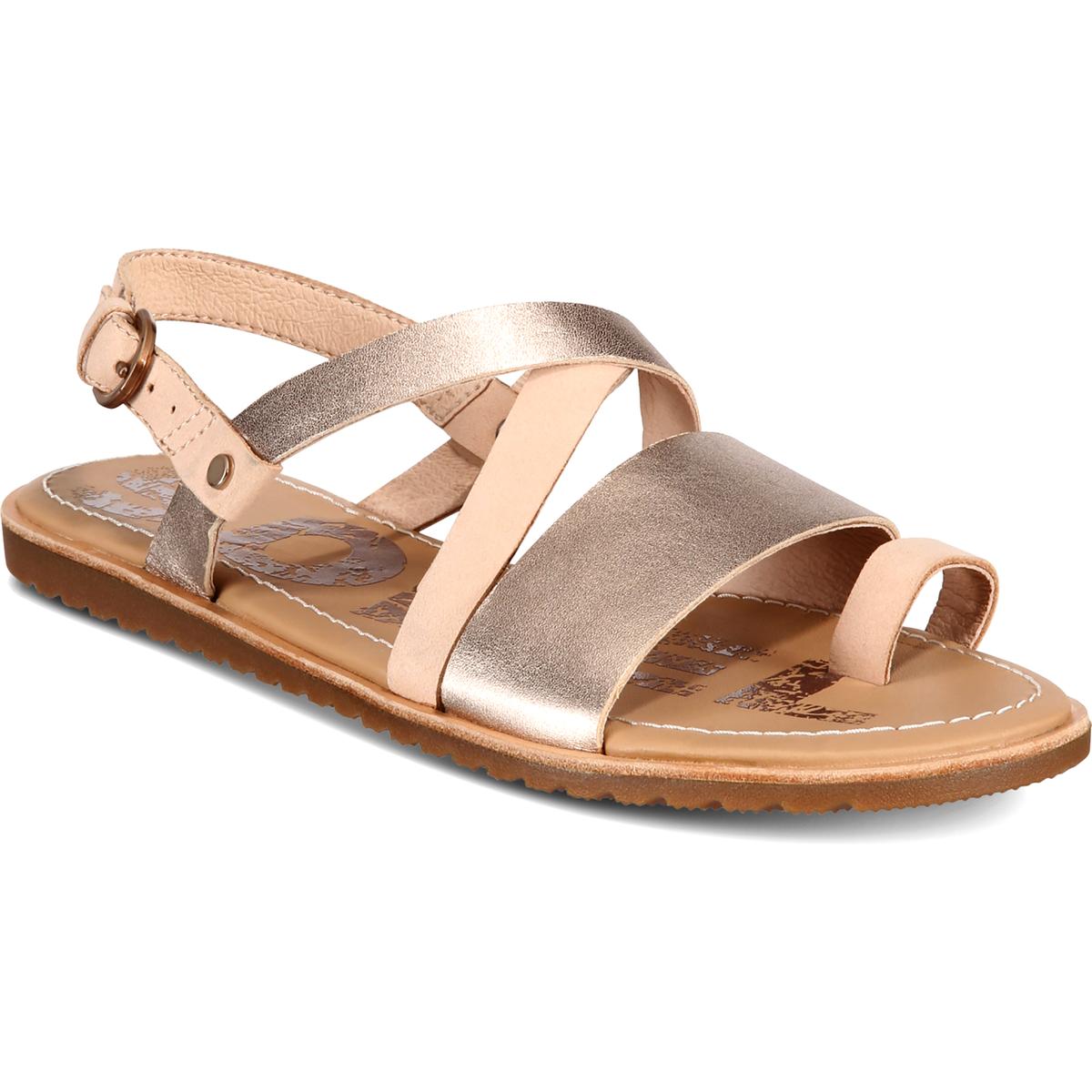 Sorel Womens Ella Tan Leather Metallic Flats Sandals 10 Medium (B,M) BHFO 8536 192290425509 | eBay