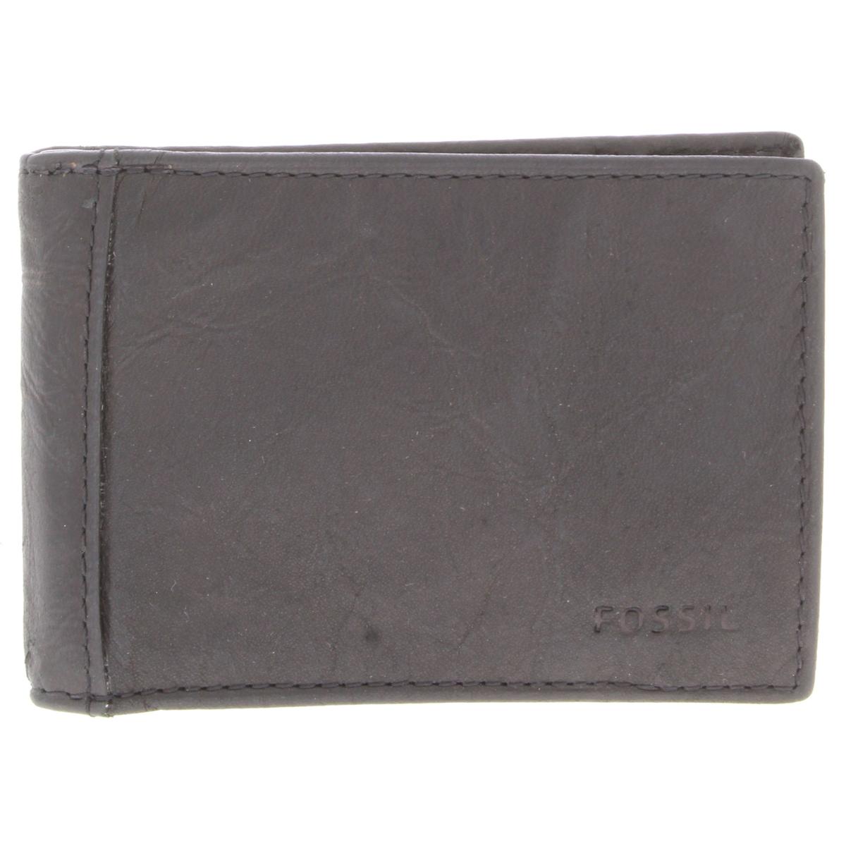 Fossil Mens Neel Black Leather Money Clip Billfold Bifold Wallet O/S BHFO 2971 | eBay