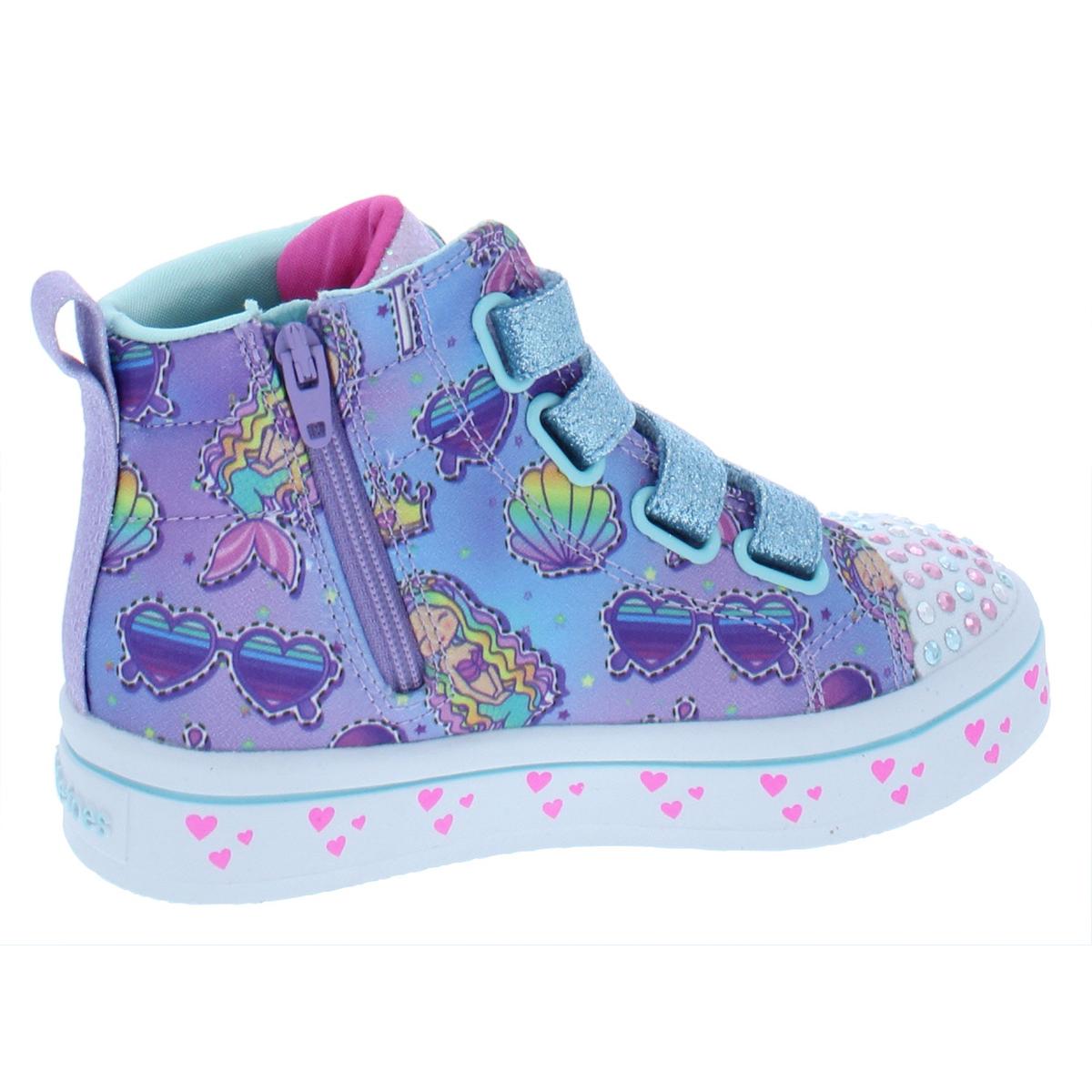 Twinkle Toes by Skechers Girls Mermaid Gems Purple High Top Sneakers ...