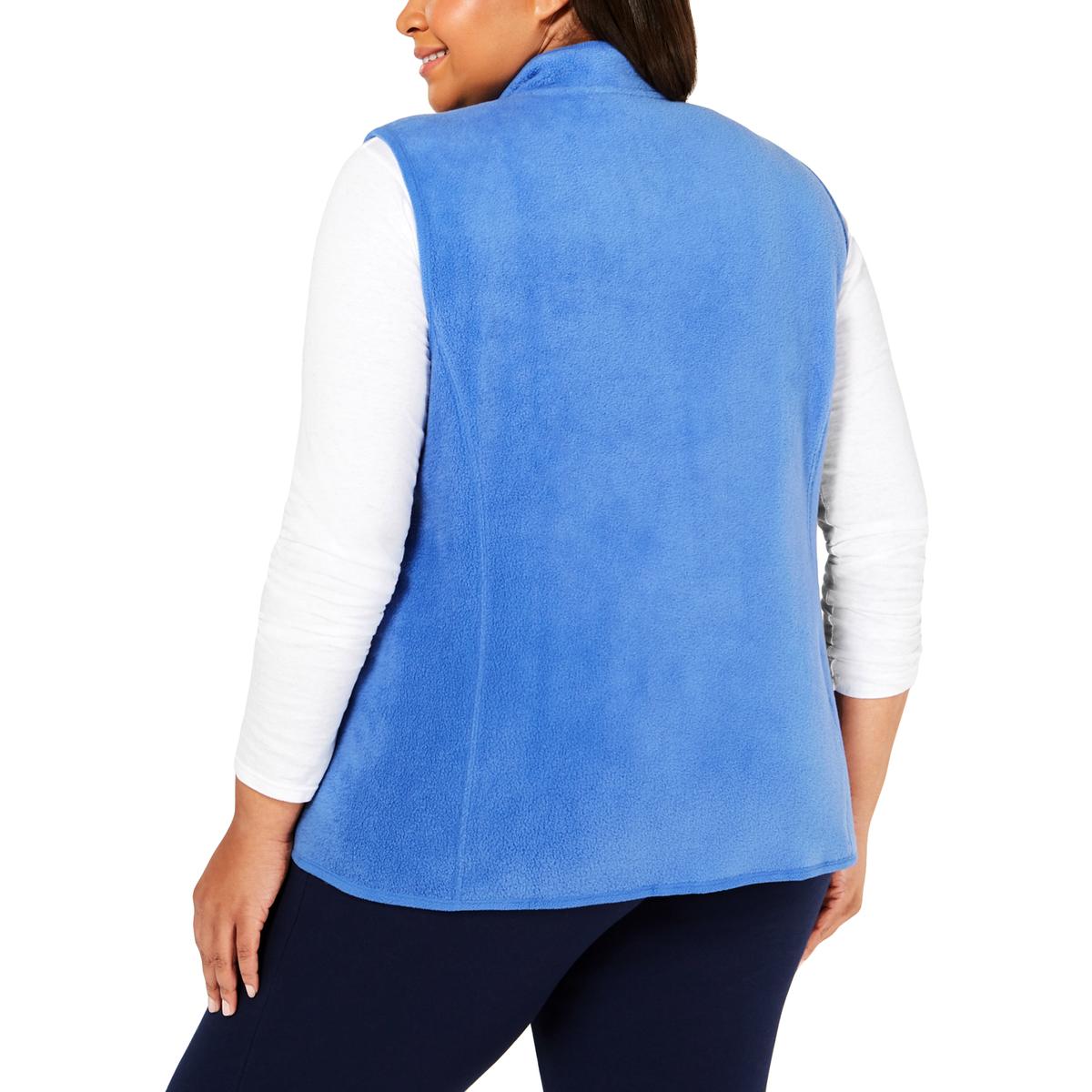 Karen Scott Sport Womens Zeroproof Fleece Outerwear Vest Jacket Plus ...
