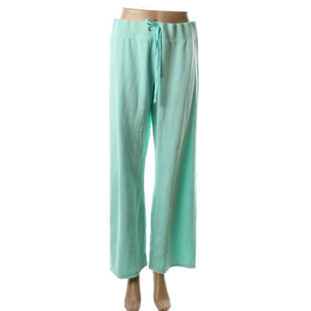 Famous Catalog New Green Terry Cloth Elastic Waist Lounge Pants Bottoms 