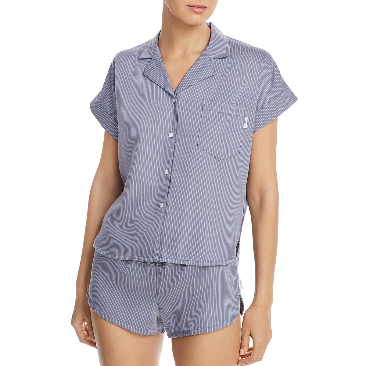 Calvin Klein Womens Blue Comfy Sleepwear Pajama Top Loungewear S BHFO ...