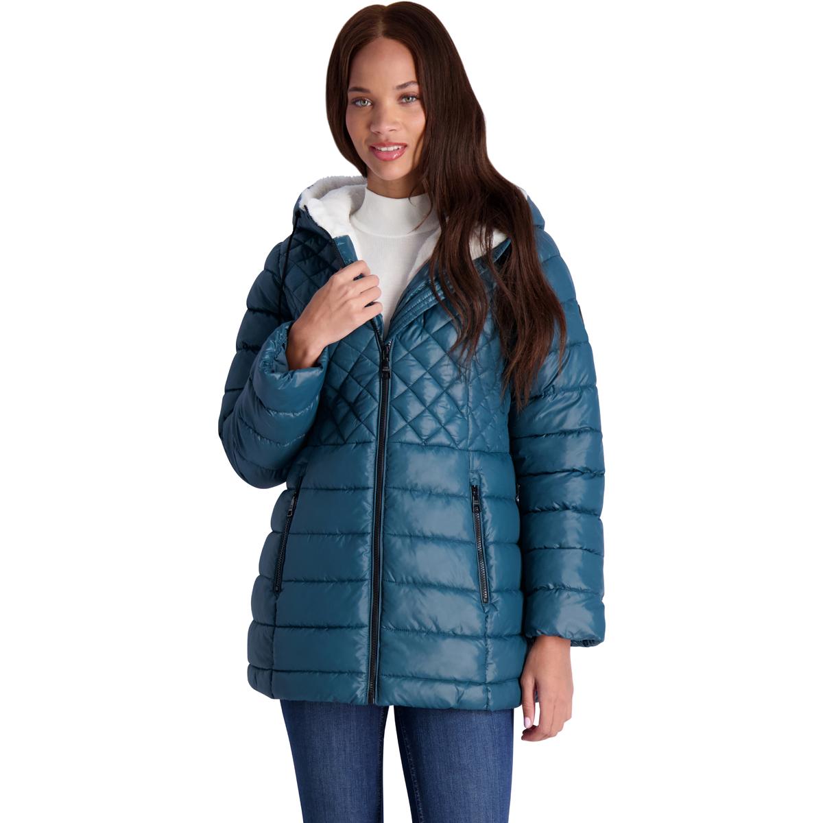 Steve Madden Women's Glacier Shield Winter Puffer Coat with Faux